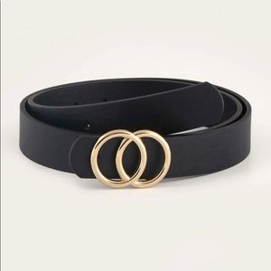 Shein Gold Double O-Ring Black Belt